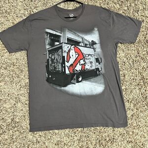 🔥👻 GHOSTBUSTERS Movie Dark Gray Graphic T-shirt - Perfect - not Vintage or AOP